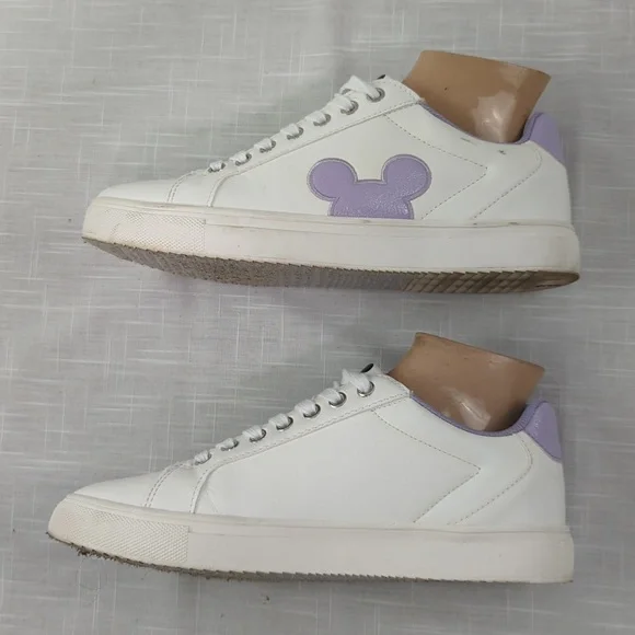Disney Mickey Mouse sneakers, white & lavender shoes, women's size 9 - Picture 6 of 11